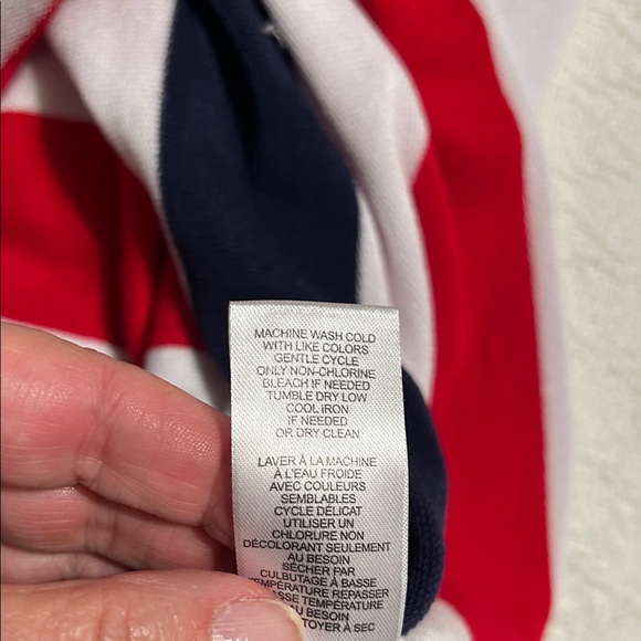 Workshop hooded sweatshirt. White, red and navy quarter zip. Med. 2 call outs. - Picture 10 of 11